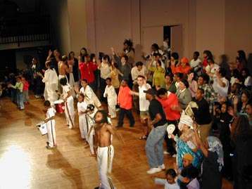 crowd on stage